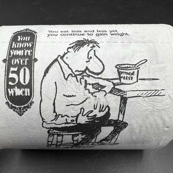 Humorous Novelty Toilet Paper You Know You're Over 50 Vtg 1992 Gag Gift Party - Picture 6 of 11